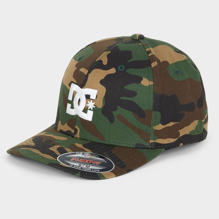 Topi DC Shoes CAP STAR 2 FLEXFIT Hat Fitted Cap Camo Green ORIGINAL