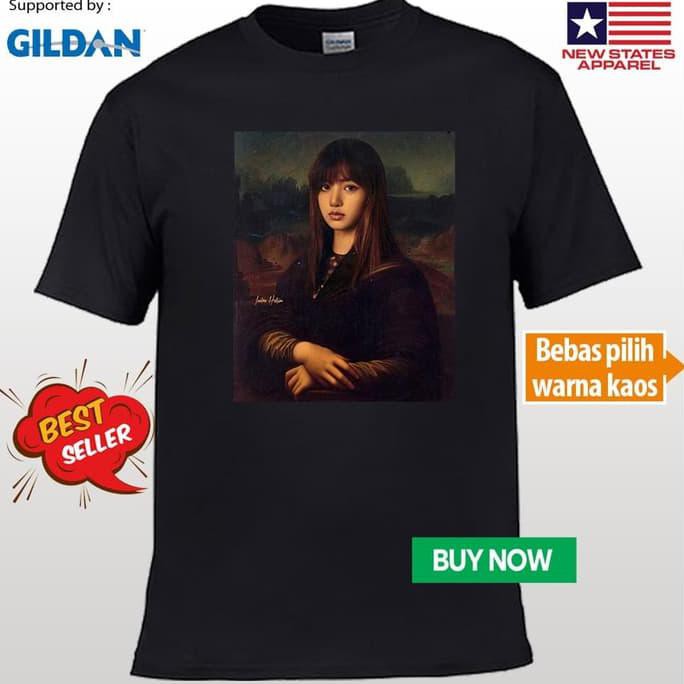 Kaos Monalisa Lisa Blackpink Black Pink Baju Combed 30S Sablon Tshirt Distro Cowok Pakaian Pria