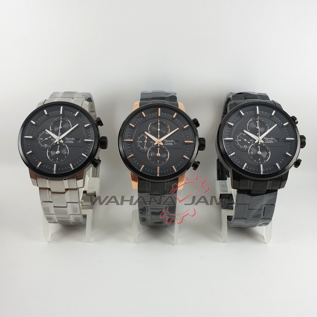 Alexandre Christie AC 6323 MC / Jam Tangan Pria AC6323 Alexander Cowok Chrono Stainless Steel Sport