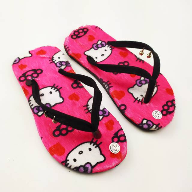  Sandal  bulu kerincing karakter  hello kitty anak dewasa  