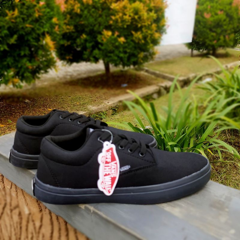 SEPATU VANS AUTHENTIC ERA FULL BLACK HITAM POLOS