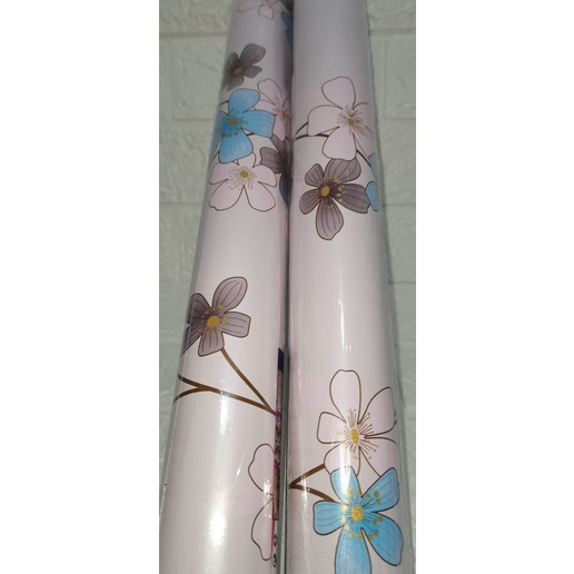 Wallpaper Dinding Motif Pink Bunga 8Mx45cm 1 roll