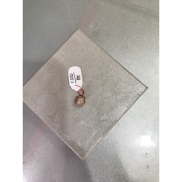 liontin bola permata putih emas asli 375/8k