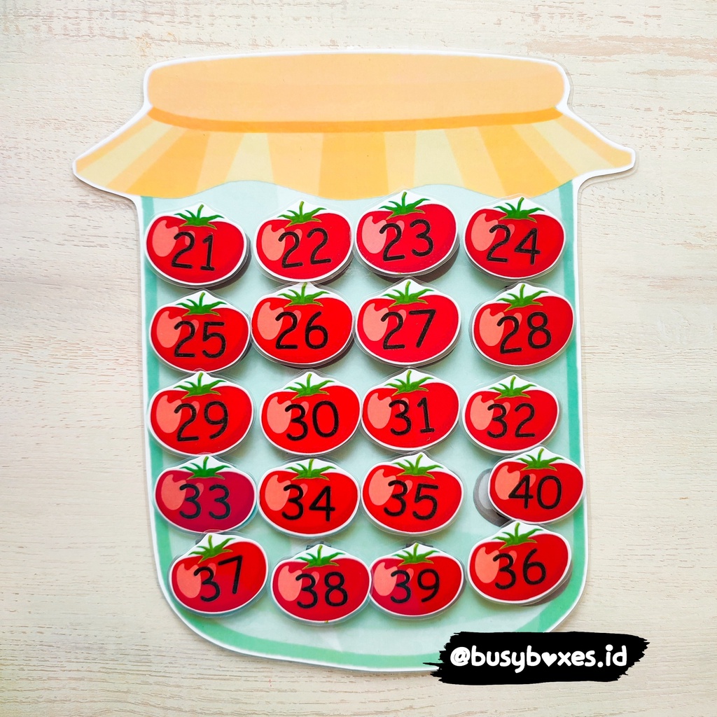 [busyboxes.id] Mainan Edukasi Busy Page busypage Mencocokan angka 21-30 Worksheet Berhitung Mengenal Angka