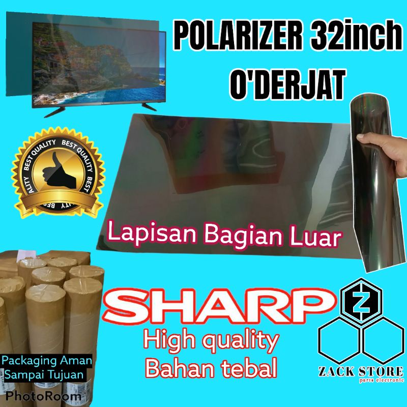POLARIS TV LED SHARP 32 INC 0 DERAJAT LAPISAN BAGIAN LUAR TV LCD POLARISER POLARIZER TV