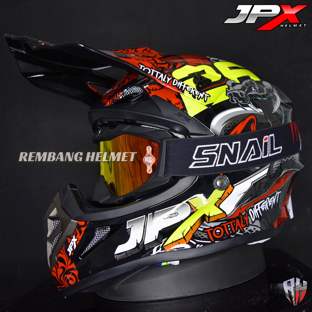HELM JPX CROSS_FOX1 X16 - BLACK DOFF PAKET GANTENG GOOGLE SNAIL HELM JPX KLX ORIGINAL HELMET MOTO TRAIL SUPERMOTO HELM FULL FACE MOTO CROSS TERBAIK TERMURAH-MX36 MATT BLACK/RED