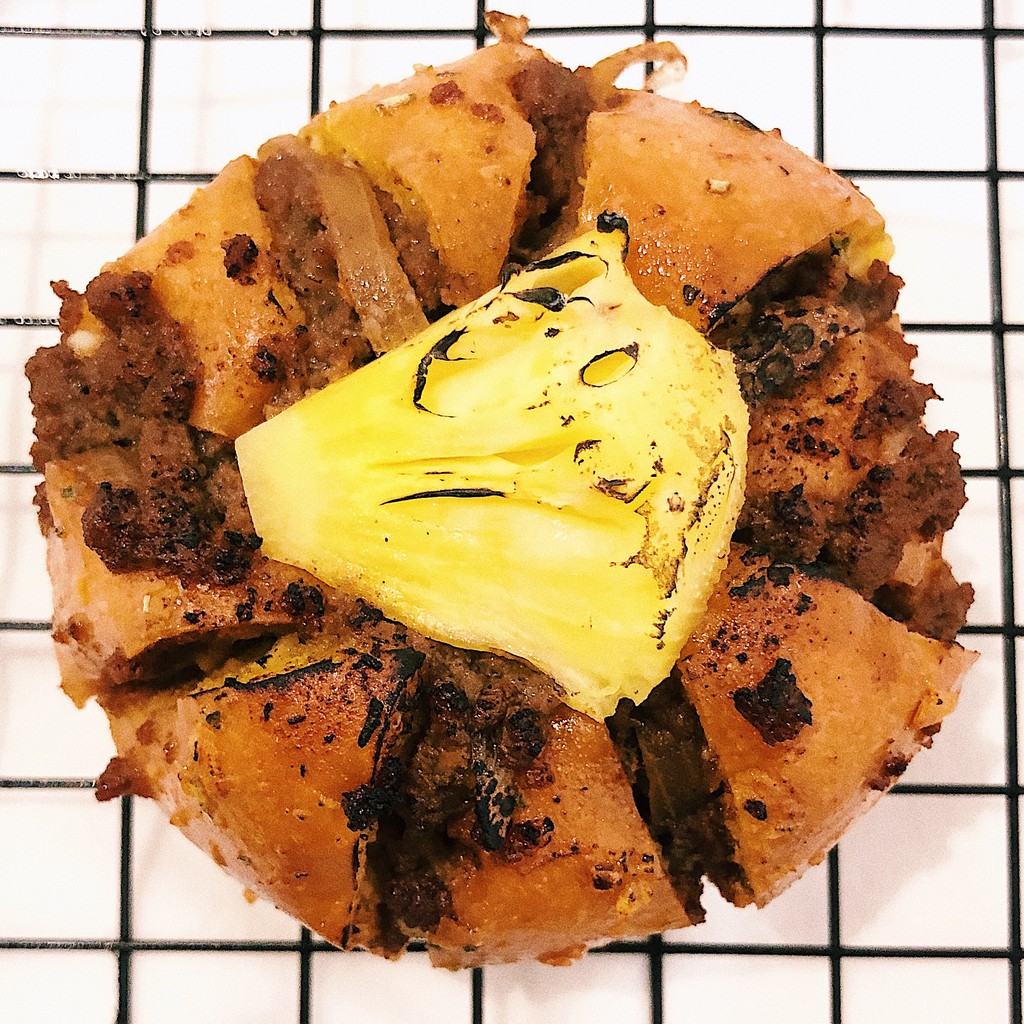 

Beef Teriyaki Garlic Bread with Caramelised Pineapple