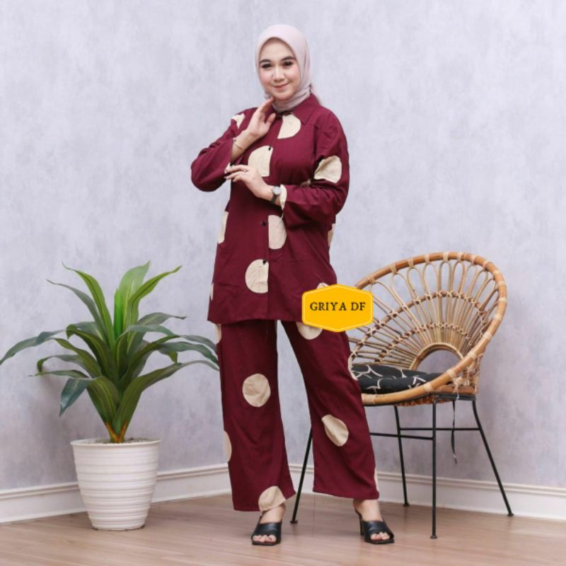 BISA COD SETELAN WANITA TERBARU RAYON PREMIUM MOTIF KANCING DEPAN BUSUI