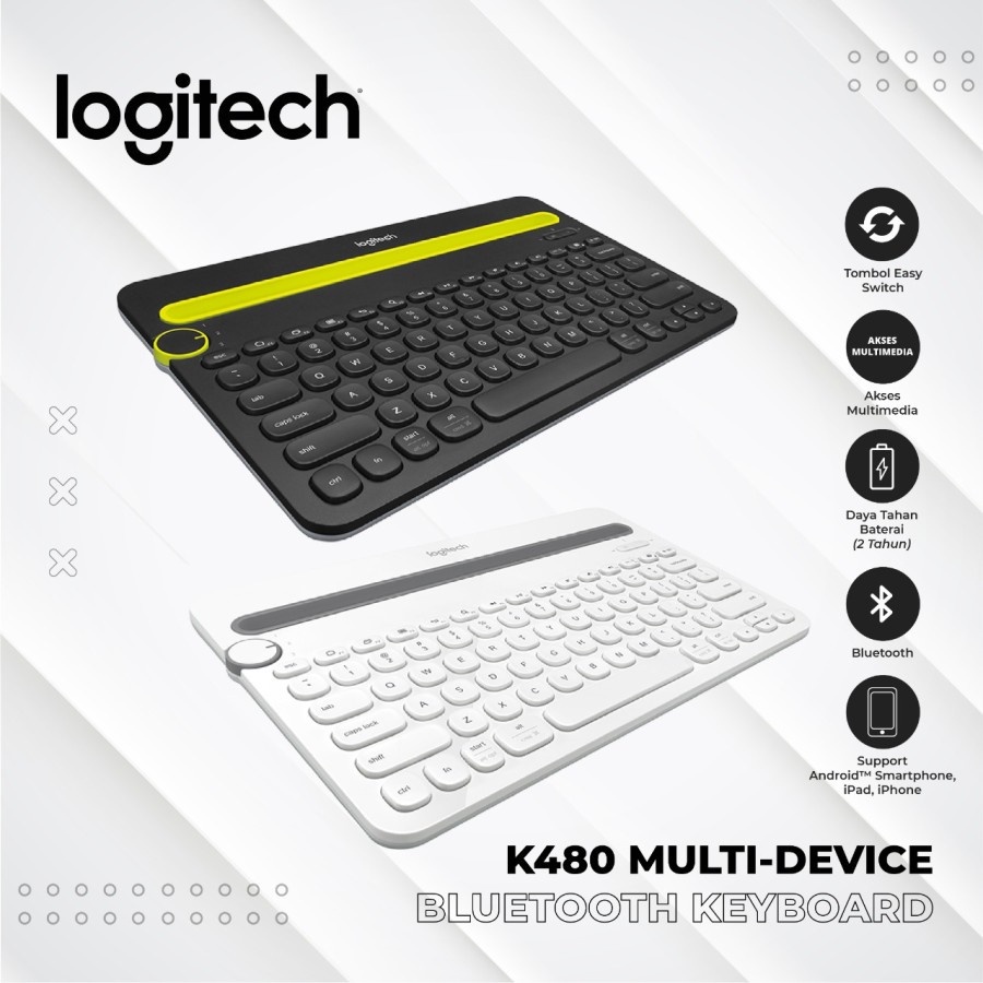 Logitech K480 Bluetooth Multi Device Keyboard Original Multimedi