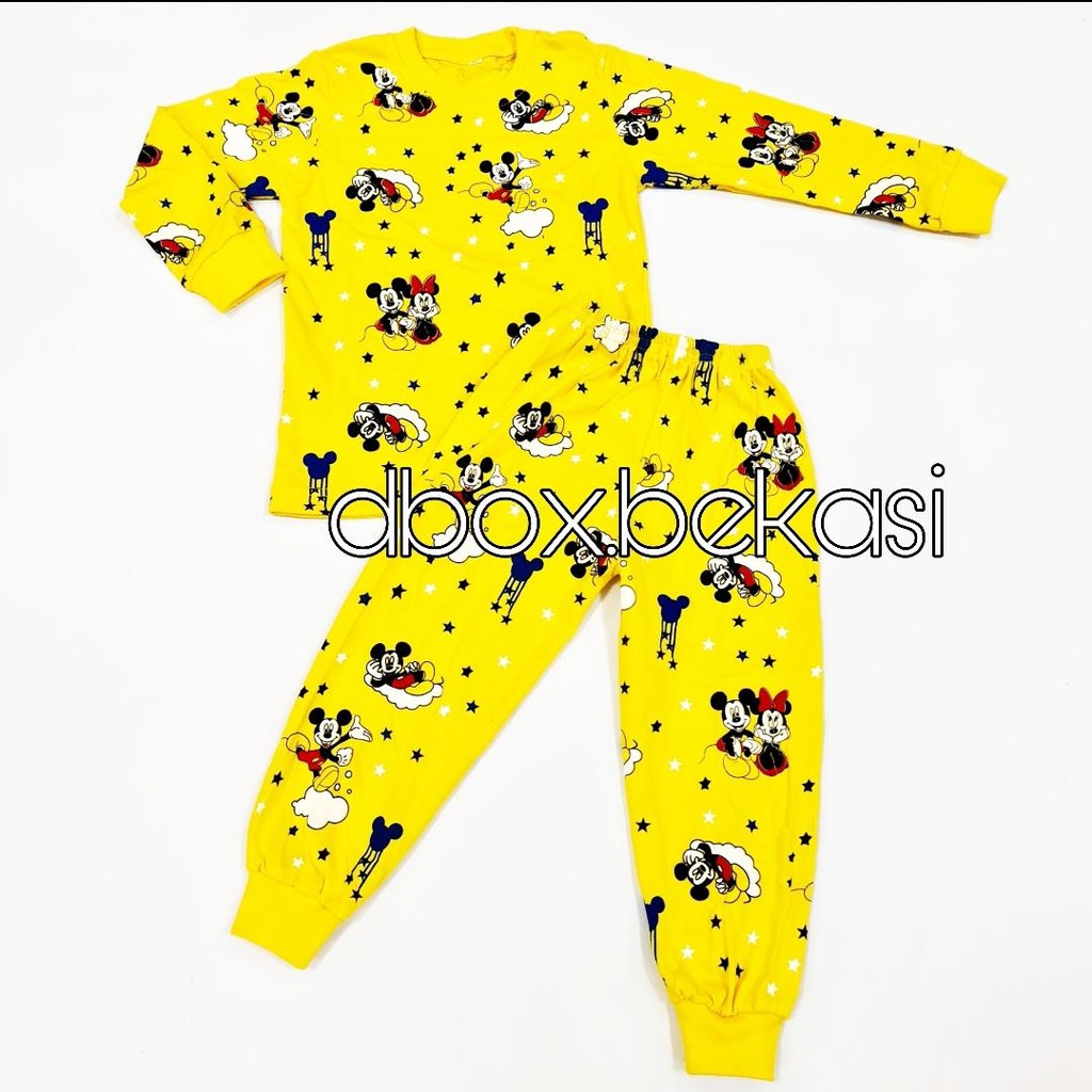 BAJU ANAK / SETELAN PIYAMA KAOS ANAK-PYMKAOS MICKY KUNING