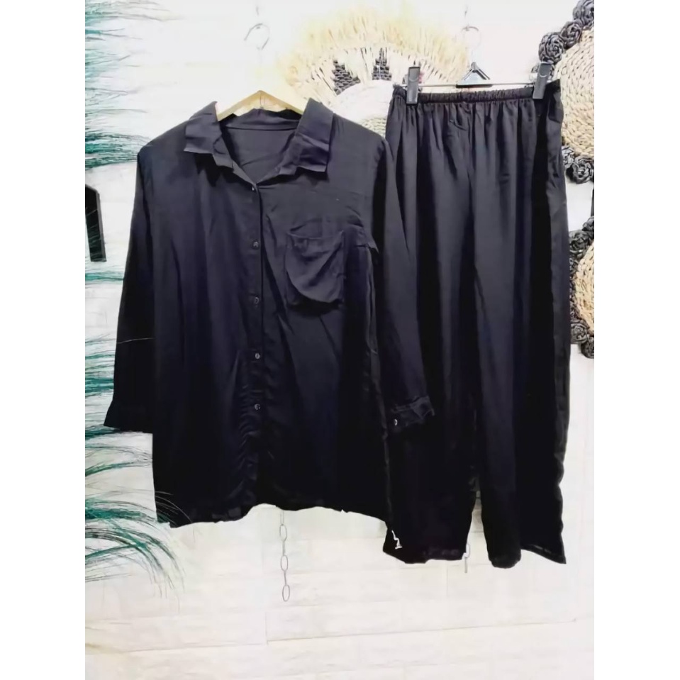 Stelan Polos Murah Terbaru / Stelan Rayon / Stelan Polos Wanita 2022 / SetCel Polos / Stelan Kemeja 