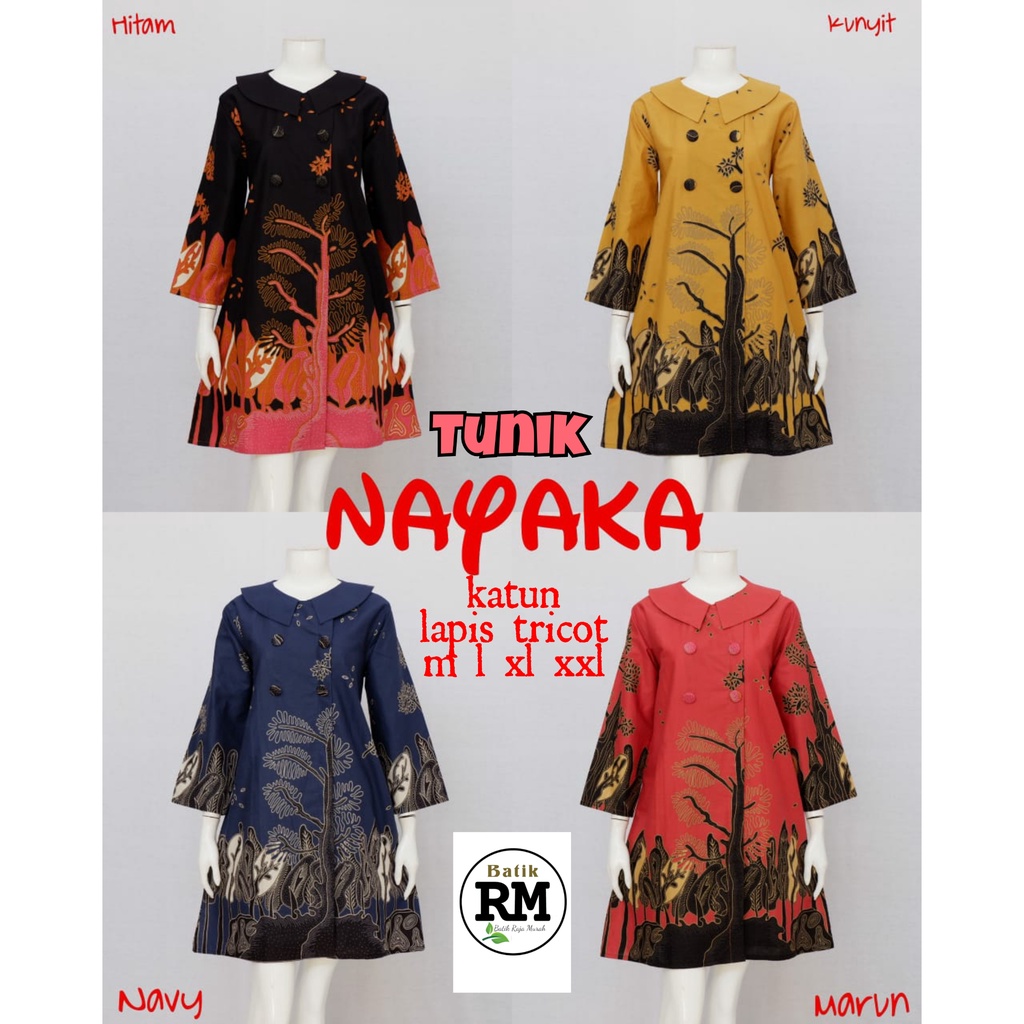 Tunik nayaka katun lapis tricot batik solo tunik seragaman