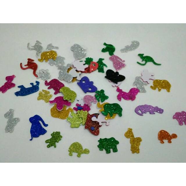 Bahan Kerajinan Tangan / foam glitter + stiker 362