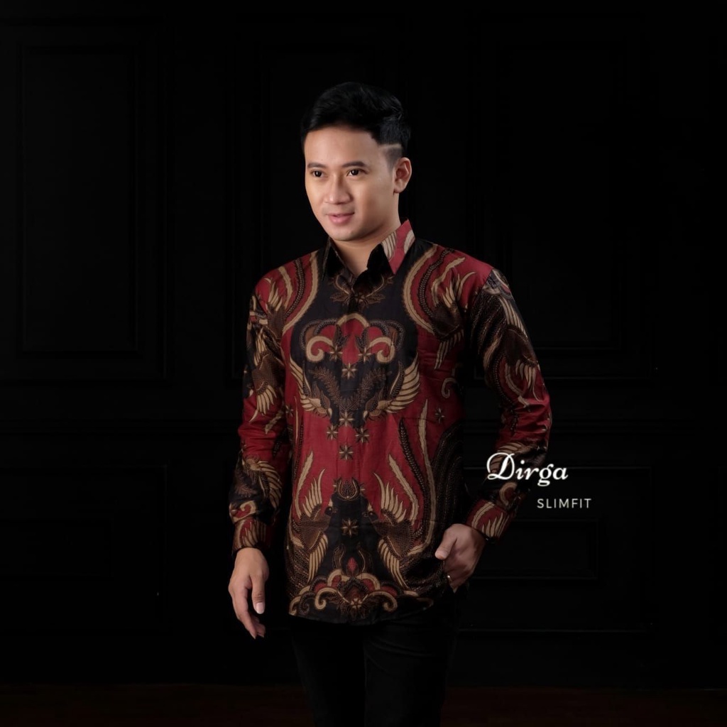 Kemeja batik lengan panjang size m l xl xxl xxxl-NO 1 KMJ Redgold