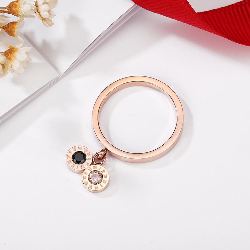 Cincin Stainless Steel / Titanium Anti Karat Wanita Mini Korea Motif unik Simple lucu elegant CK075
