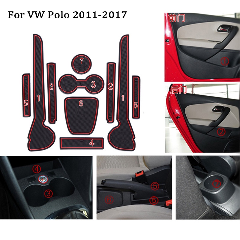 Matras Pad Karet 3D Anti Slip Untuk Interior Mobil VW Polo 6R GTI Volkswagen Polo MK5 MK6 2018 2019 11-17