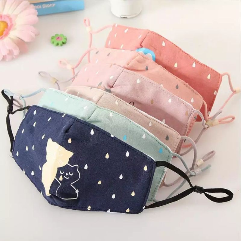 Masker Kain Cotton Motif Lucu Unik Gemes Tali Adjustable Masker Kain Cotton Motif Lucu Unik Gemes Tali Adjustable