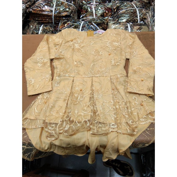 (COD)REALPICT KEBAYA TULLE ANAK GOLD/KEBAYA WISUDA ANAK/KEBAYA PESTA ANAK