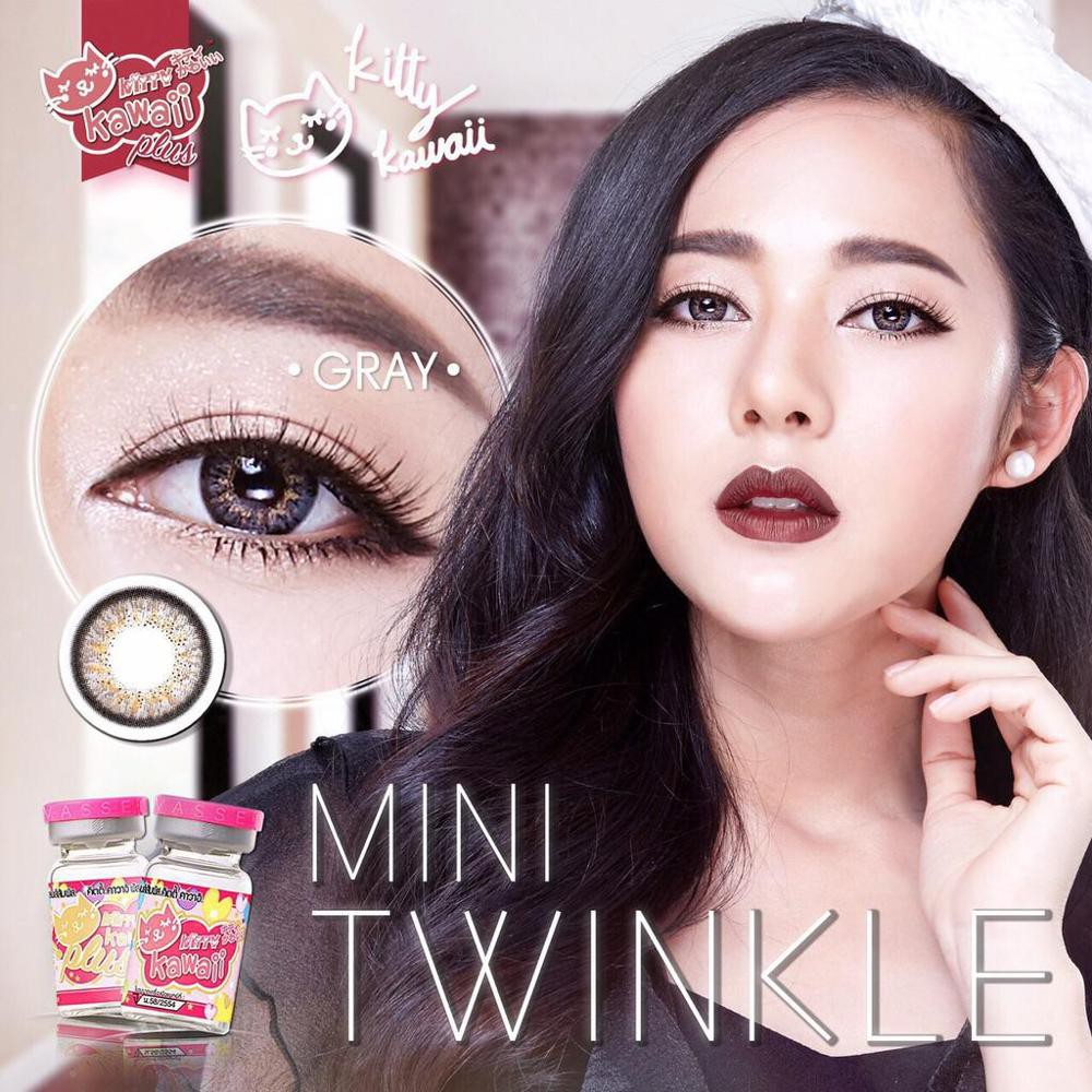 Softlens Kitty Kawaii Mini Twinkle Warna Gray Brown