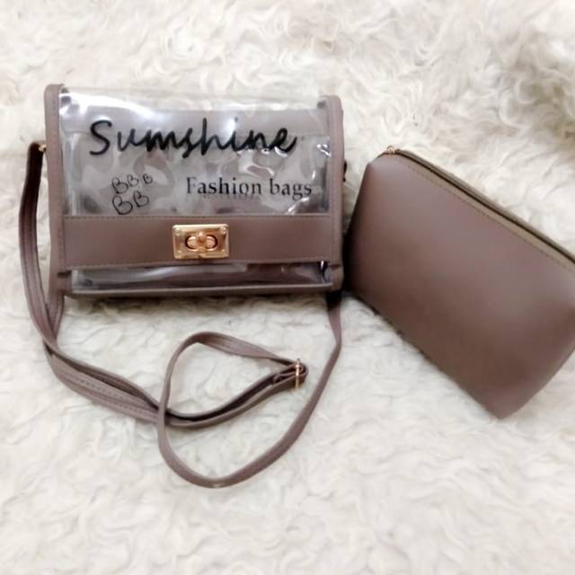 Tas wanita transparan.fasion wanita terbaru.tas import.tas selempang.gendong.fasion hijaber terbaru