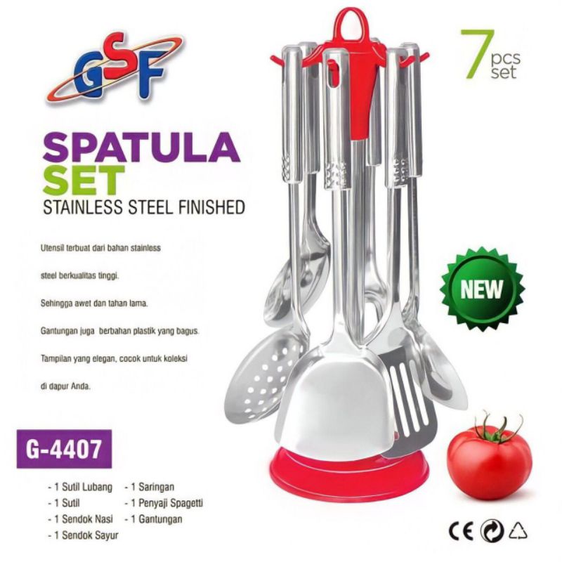 sutil set stainless spatula set GSF + gantungan