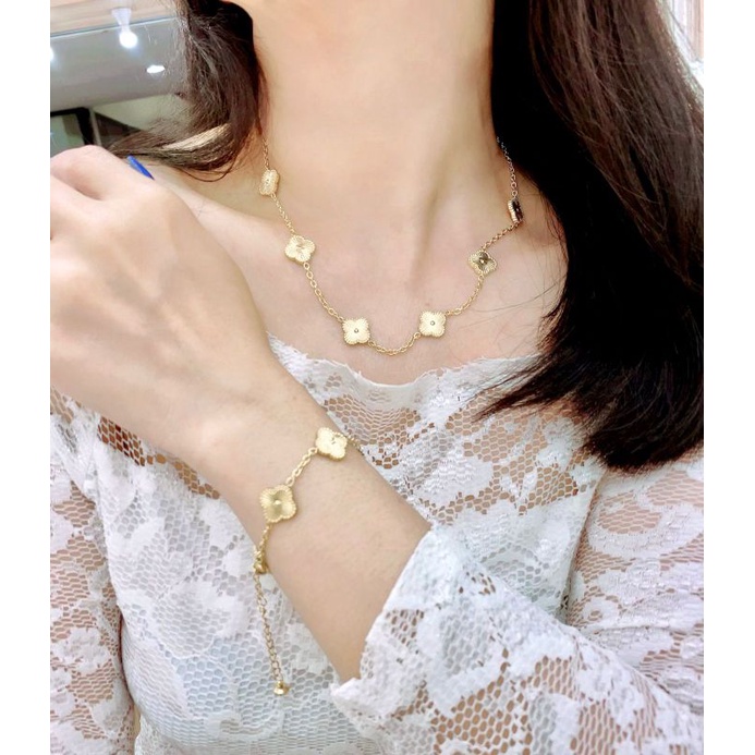 Kalung Gelang Anting Motif elv Gold  Bahan Titanium Asli Premium Quality anti karat anti alergi Stainless steel ori  S-030