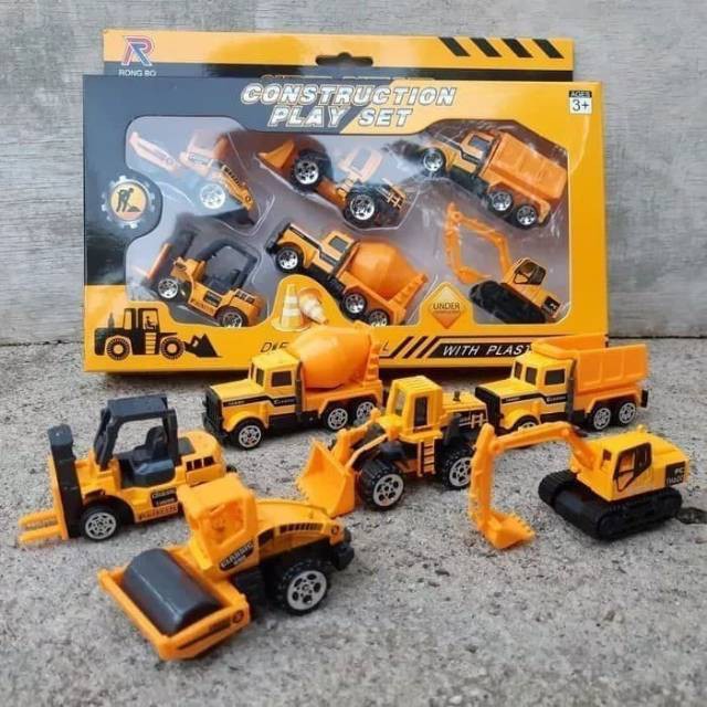 Mainan Mobil Contruction Playset isi 6 pcs