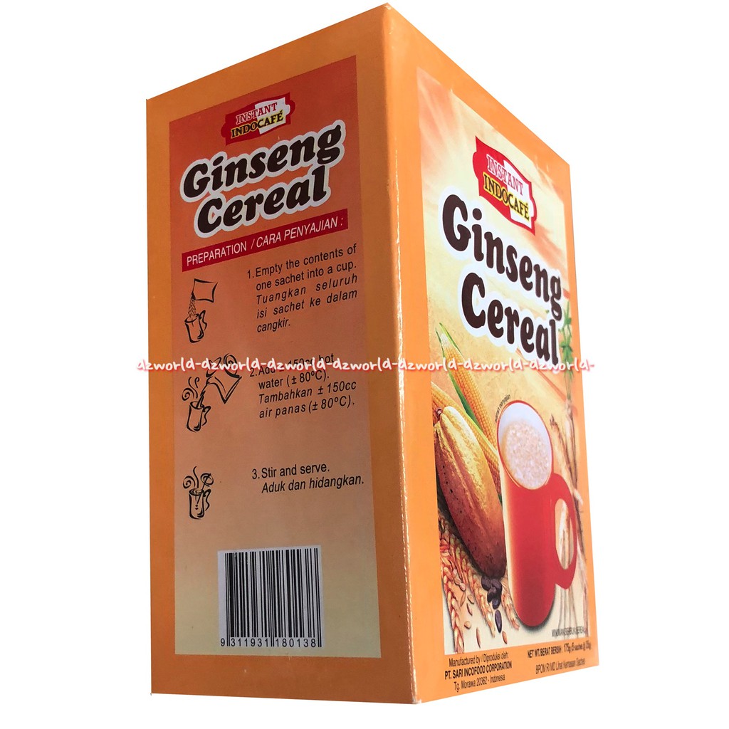 Indocafe Instan Ginseng Cereal 5sachet Sereal Gingseng Minuman Makanan Kopi Instan Indo Cafe Cocok Untuk Sarapan Indokafe