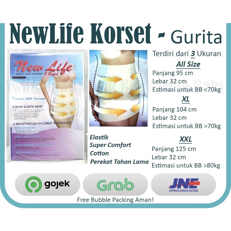 New Life Gurita atau Korset Ibu 3 Band New Life All Size XL - Korset Pasca Melahirkan