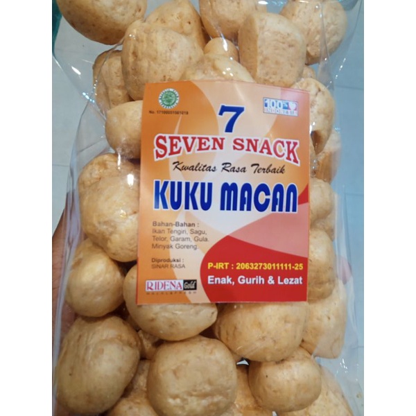 

Kuku macan cap seven snack, kerupuk enak, gurih dan juga renyah nih kak, ada Depkesnya dan juga lebel Halalnya nih kak jadi produk terjamin dan kualitas bagus juga nih kak dan 100% baru