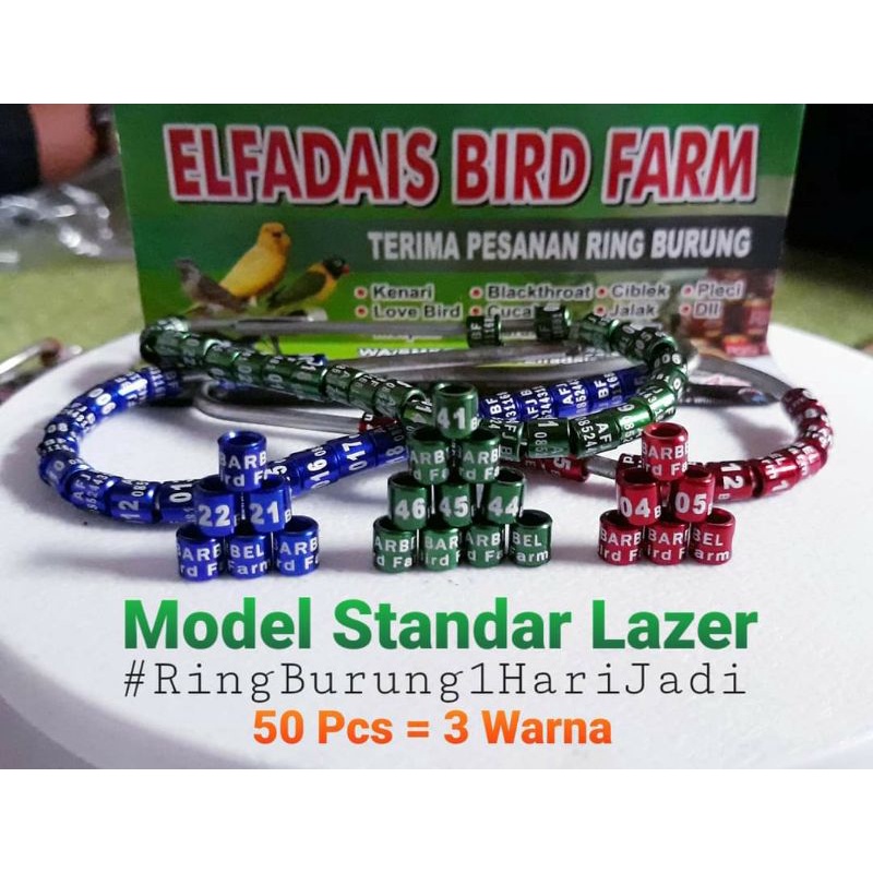 Ring Burung Cepat 1Hari Jadi 50Pcs STANDAR LAZER