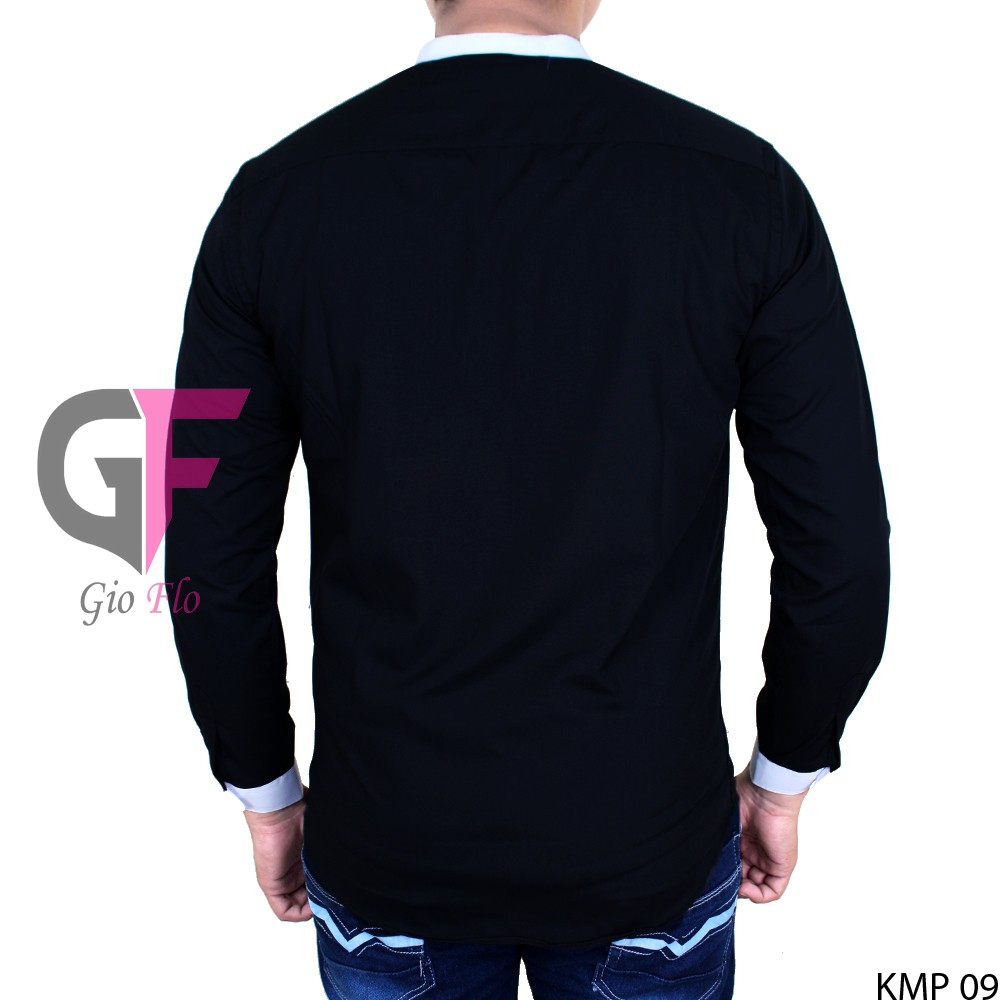 GIOFLO Kemeja Muslim Semi Formal Polos Koko Kerah Shanghai Slimfit / KMP 09