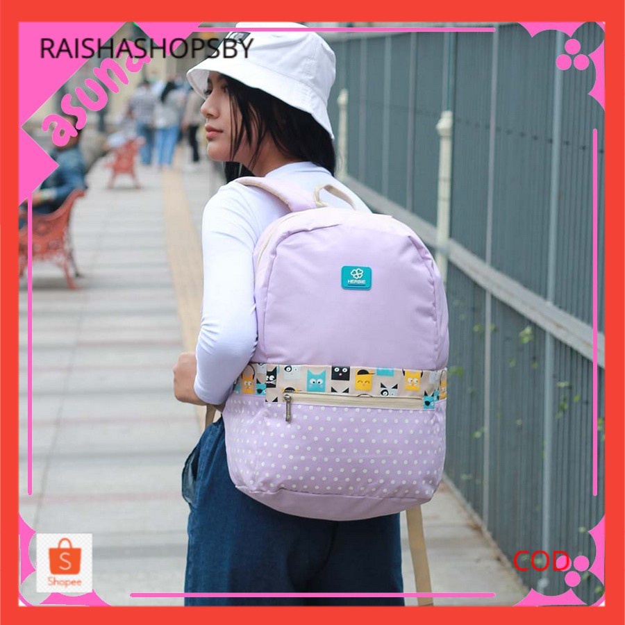 Tas Wanita Herbie (Ransel Cewek) Tas Backpack Wanita ASN 174 Free Raincoat Tas HERBIE ORIGINAL