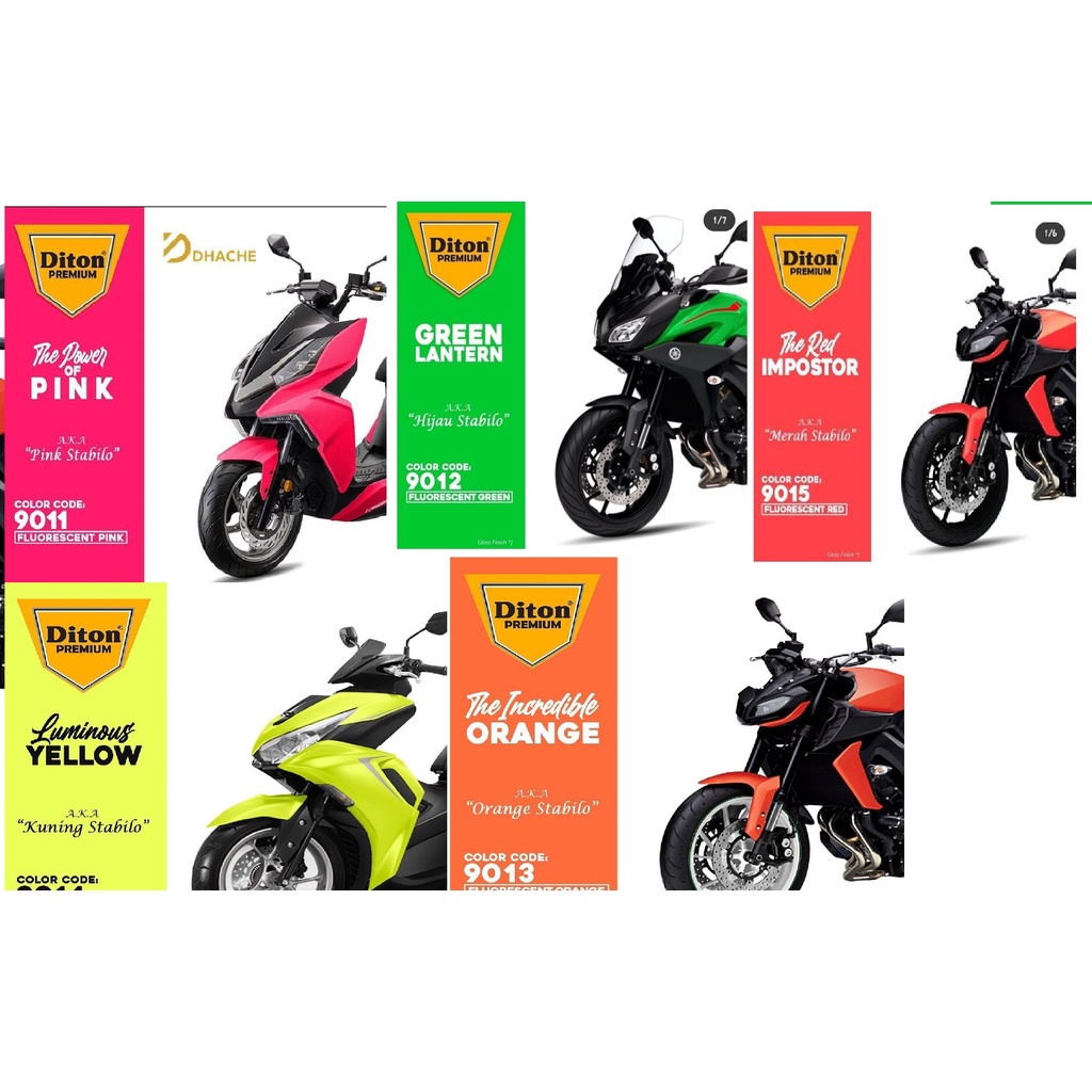 DITON Premium 400cc Pilok Pilox Warna Stabilo / Fluorescent Green, Yellow, Pink, Red, Orange