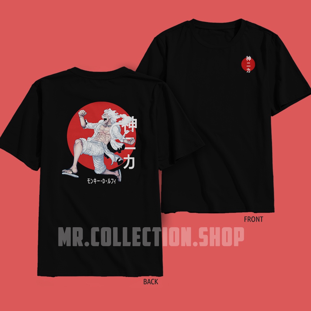 KAOS DISDTRO ANIME ONE PIECE LUFFY GEAR 5 / LUFFY GOD NIKA / MOVIE RED