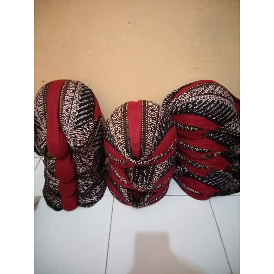 Blangkon Kemitir Merah Model Jogja Aksesories Beskap Tradisional