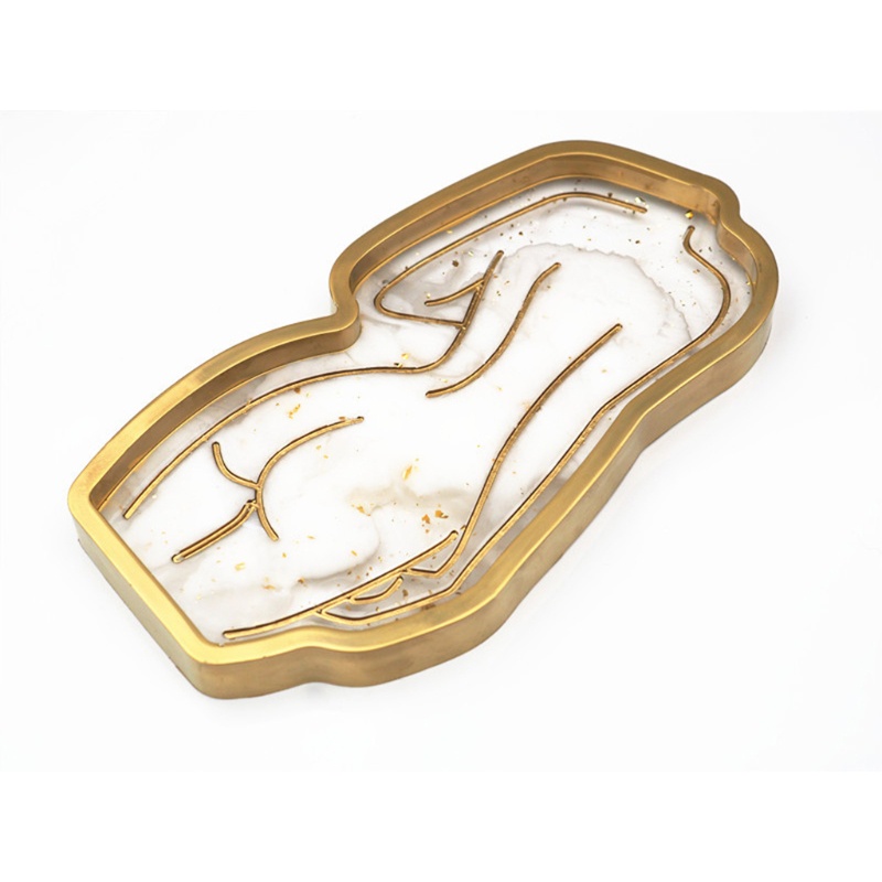 SIY  Plate Mirror Tray Silicone Mold Beauty Tray Mold Serving Board Silicone Mold for Epoxy Resin Casting