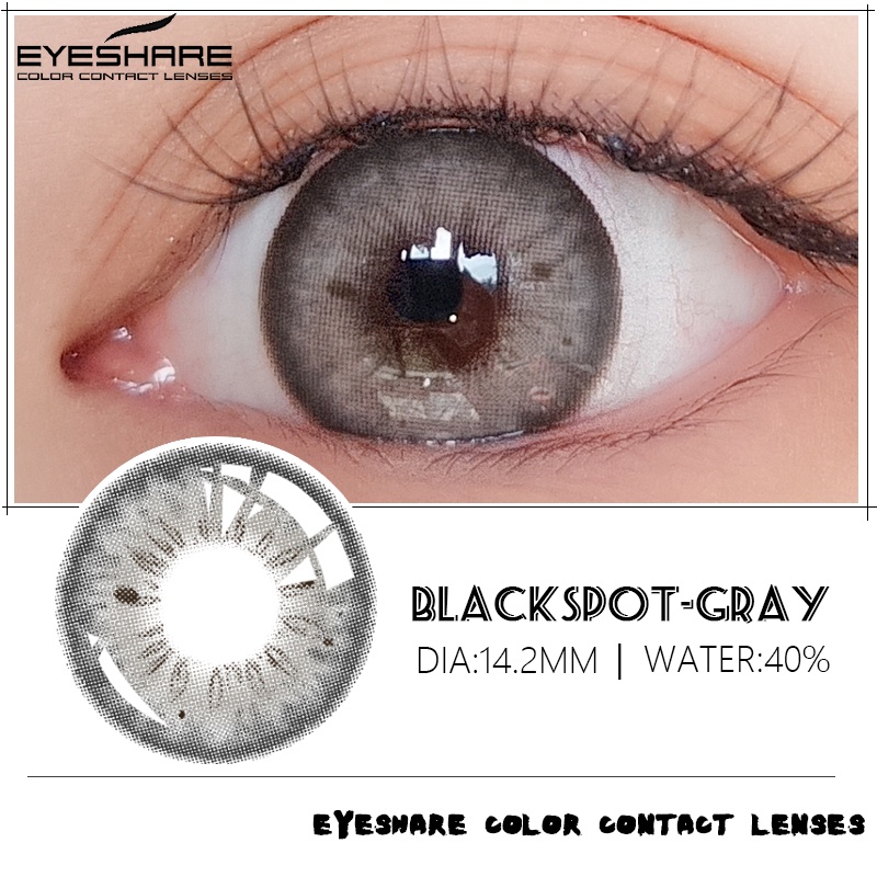 Softlens EYESHARE 14.2mm softlens natural soflens korea aesthetic lensa mata Lensa Kontak 1 paket ori murah normal (0.00) BLACKSPOT brown harian soflen free lenscase