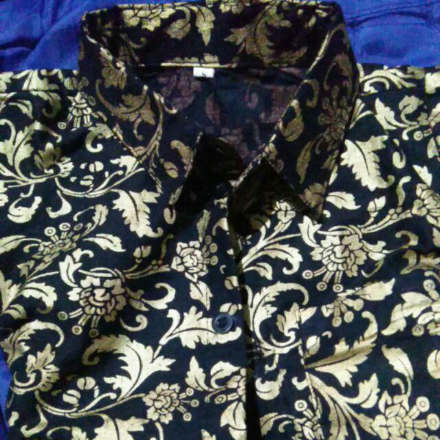 Kemeja Batik Anak Bakung Mutiara Gold/hem Anak Lengan Pendek Laki-laki Usia 1-10 Tahun