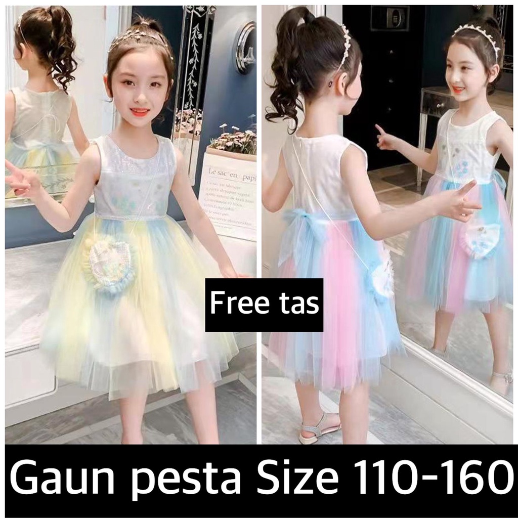 (LOLI-JKT) BD-207 GAUN PESTA ANAK CEWEK FREE BAG SIZE 110-160