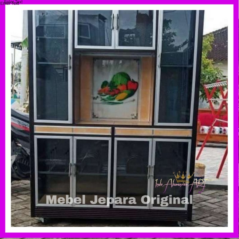 Lemari Dapur Minimalis - Kitchen Set Bahan Alumunium Kaca
