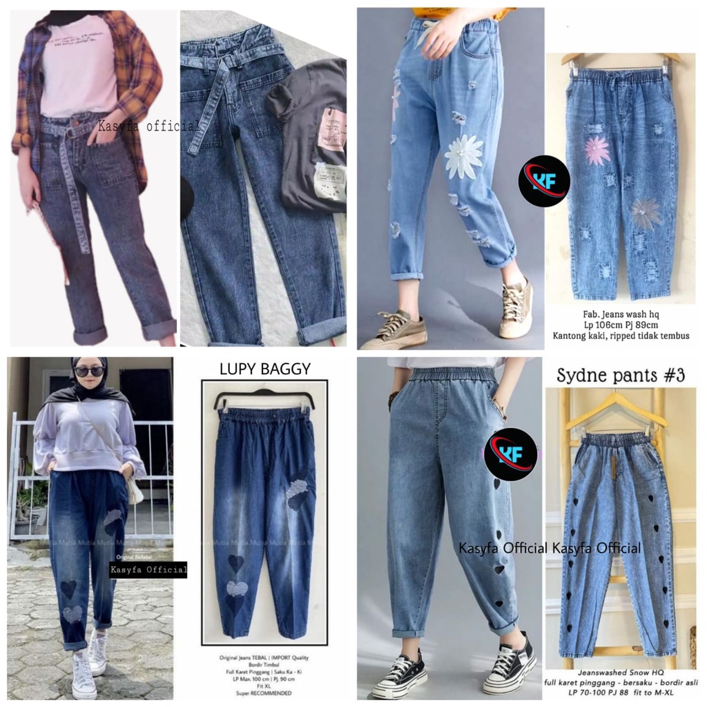 BAGGY JEANS POKI GESKA // CELANA JEANS BOYFRIEND SAKU DEPAN