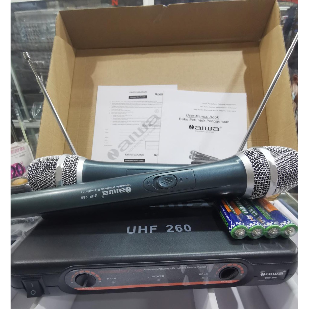 MIC WIRELESS NAIWA UHF 260 Microphone Handheld Suara Jernih