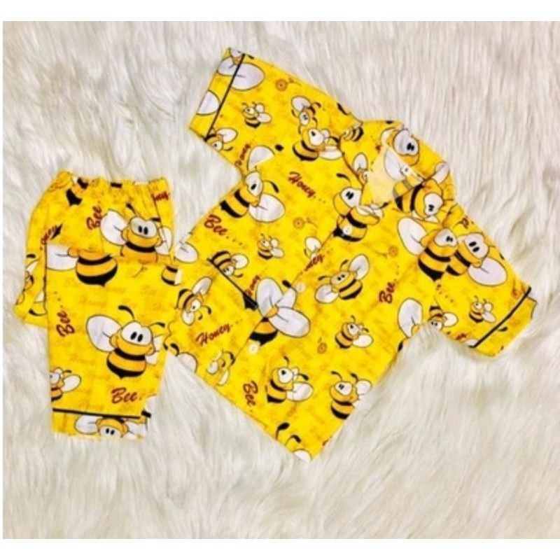 SETELAN ANAK PIYAMA MOTIF BINATANG (BABY SHARK/DINO/LEBAH) UNTUK ANAK LAKI PEREMPUAN UMUR 1-5 TAHUN