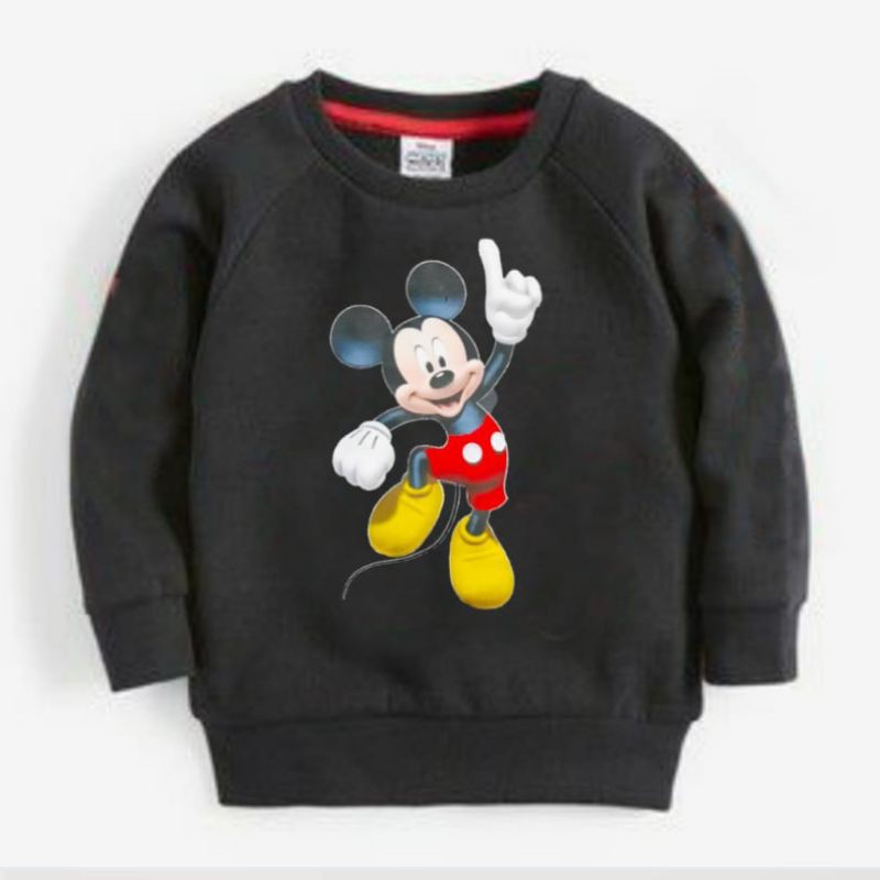 kaos sweater anak bayi h&m-Darkgrey mickey