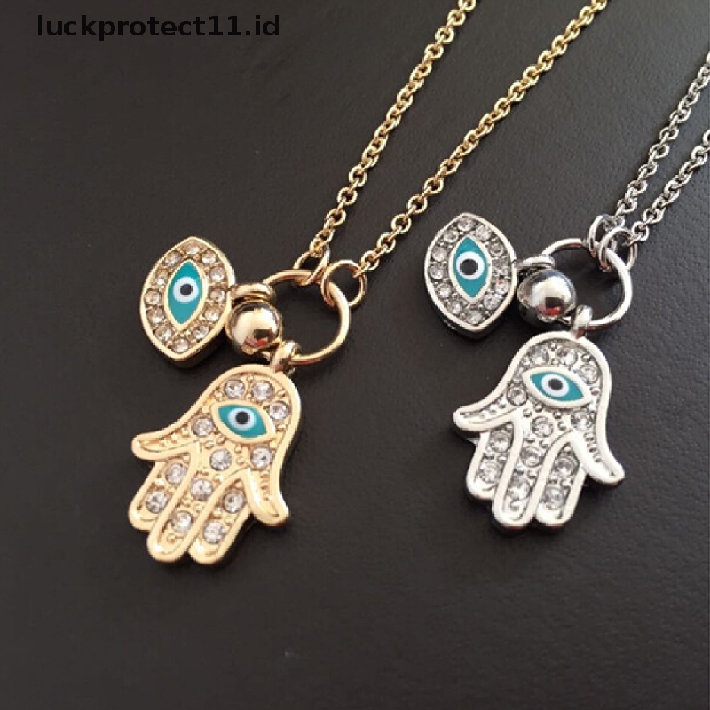 < Luckprotect11. < LuckproteksiKalung Dengan Liontin Tangan Hamsa Fatima