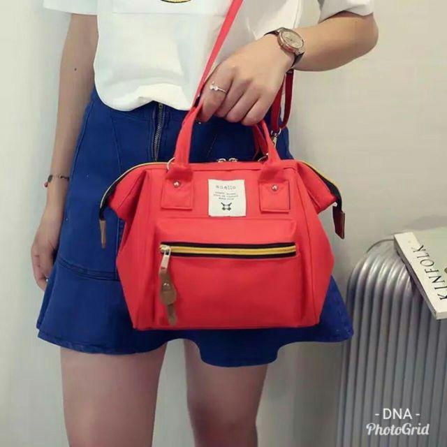 &quot;aurabagss&quot; - Tas Selempang Wanita Backpack Mini Wanita Fashion Tas Anello Mini Kanvas Multifungsi Kekinian Aurabagss