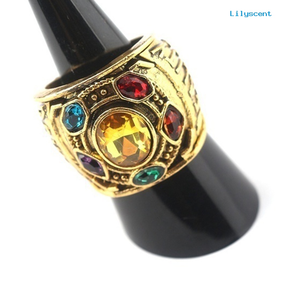 Ls Cincin Motif Tulisan Power Mind Soul Infinity War Thanos Warna-Warni Untuk Pria