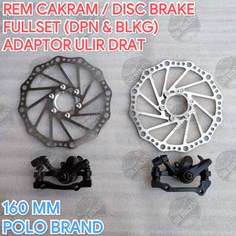 Disc Brake Set Rem Cakram Set Sepeda Lipat MTB Minion. Rotor 160 mm. POLO &amp; ETERNA