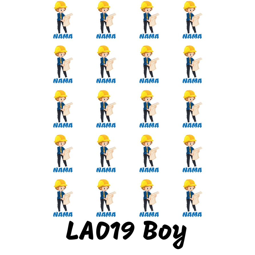 

Sticker Nama Cutting Label Waterproof Tahan Air Kid 19 (LA019)